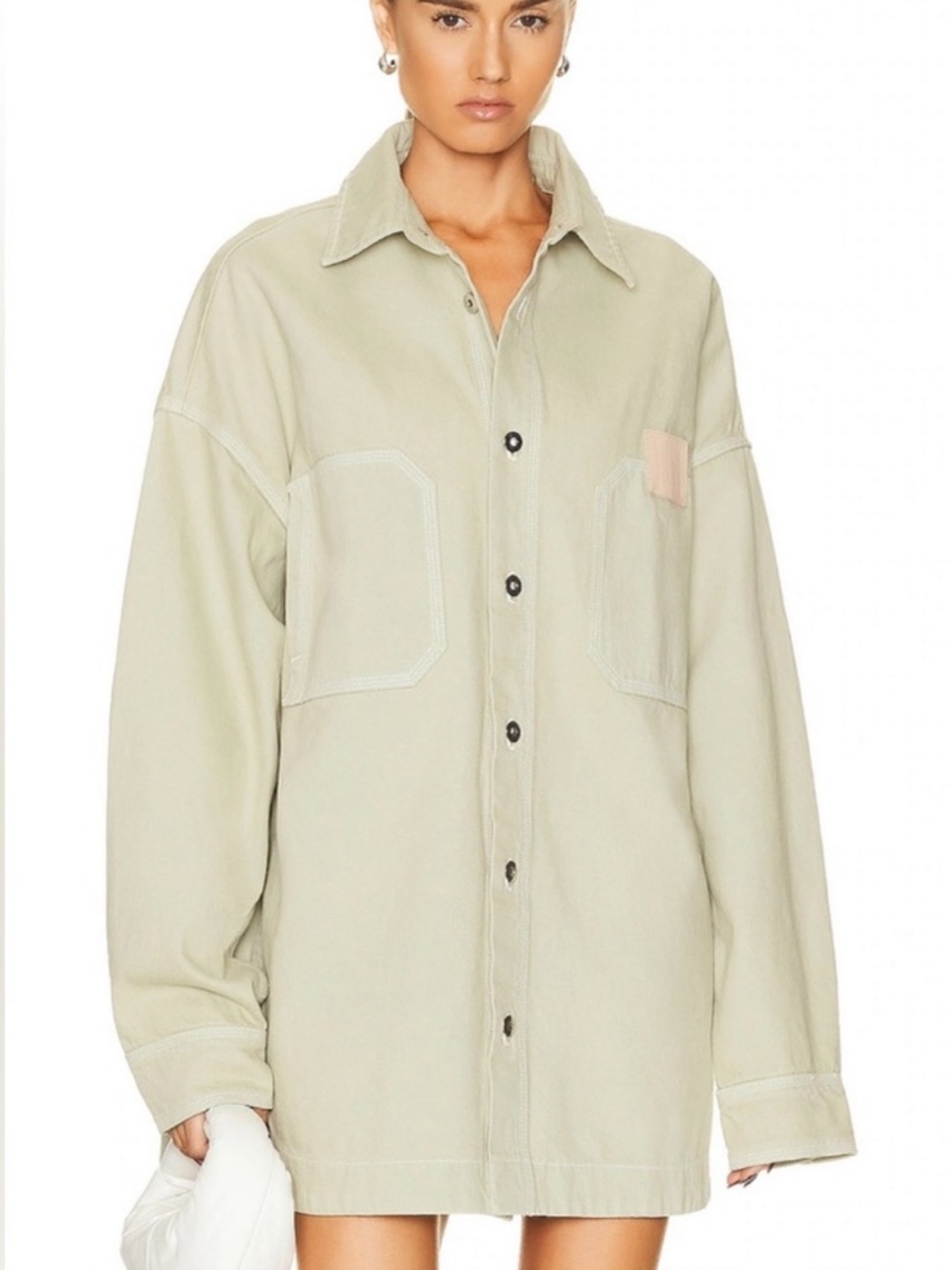 HELSA Denim Overshirt in Sage